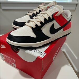 Nike Dunk Low Black Toe Bright Crimson Women’s 9.5 Men’s 8.0